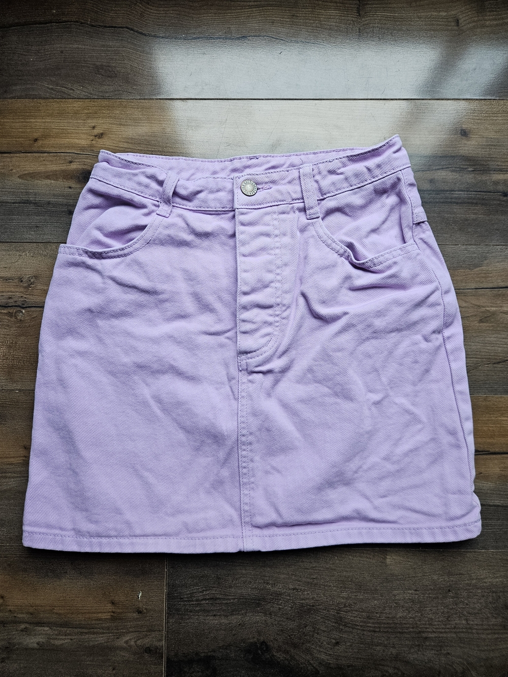 Lilac Cotton Blend Mini Skirt - Women's